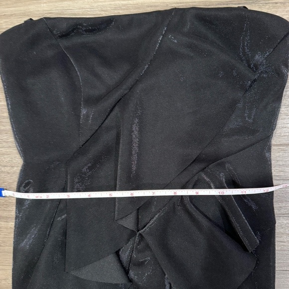 Jay Godfrey Black Steele Shimmer Crepe Strapless Gown Size 6 - Picture 15 of 15